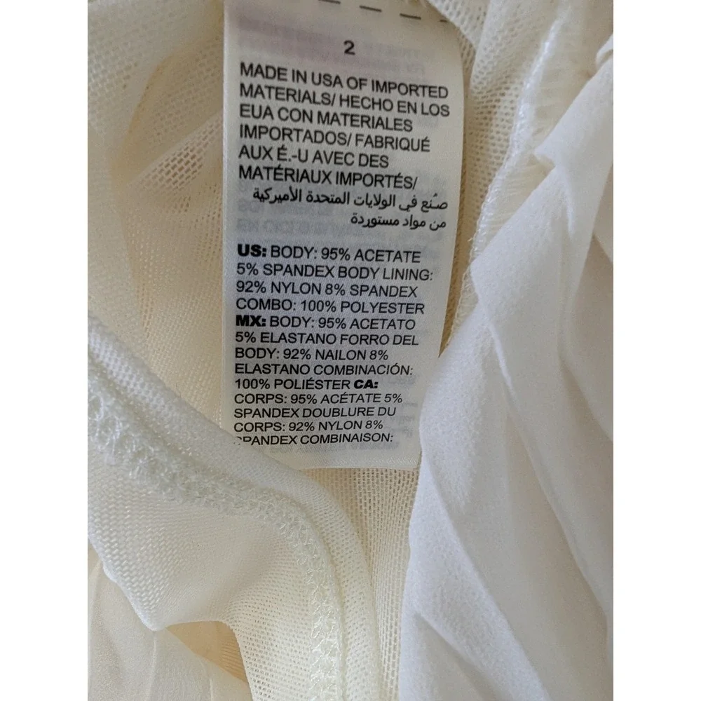 Chico's Travelers Tunic Top Womens 2 L Cream Pleated Asymmetrical Hem Minimalist - Picture 5 of 8